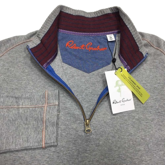 Robert Graham Elliot 1/4 Zip Sweater - Picture 1 of 6